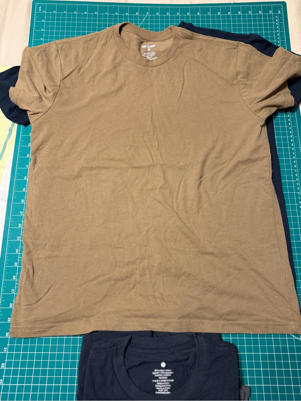 True Classic Men's Crew Neck T-Shirt - Navy, Charcoal, Olive, Brown, Gray - Picture 3 of 7